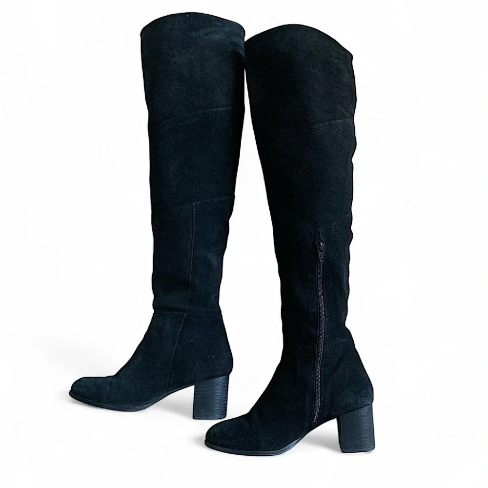 Coconuts by Matisse Black Suede Over the Knee Boots Size 7.5 Calf 15” Height 23”